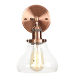 Red Bronze LED Wall Lamp with Pull Chain Switch and Clear Glass