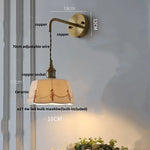 Ceramic Brass LED Wall Light Fixture Pull Chain Switch Bedside Sconce
