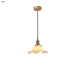 Flower Ceramic LED Pendant Lamp with Copper Socket & Adjustable Wire