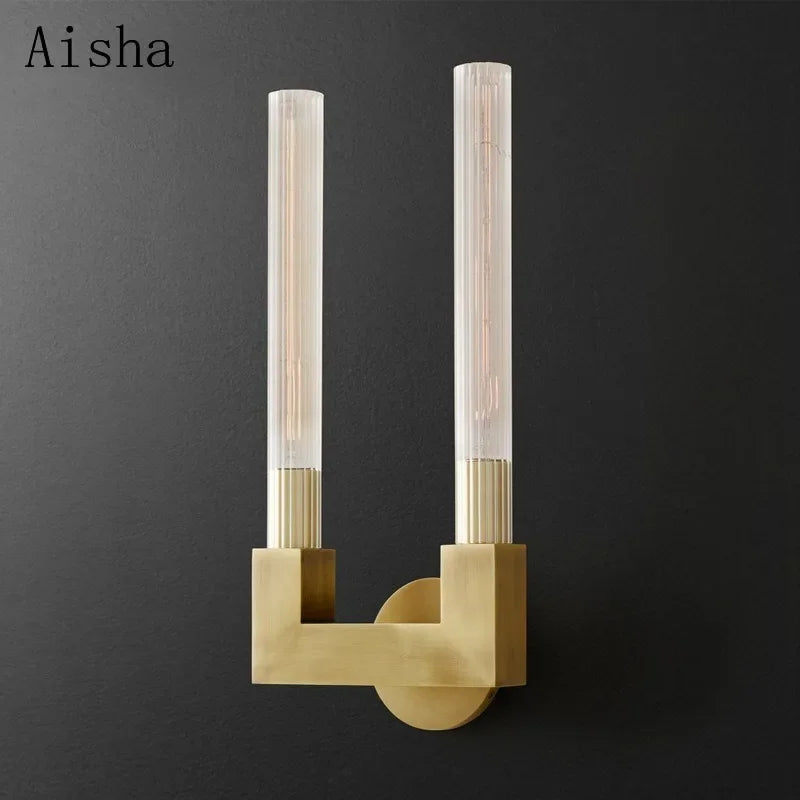 Retro Glass Wall Sconces for Hotel Clubhouse Corridor and Bedroom
