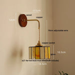 Adjustable LED Wall Lamp Sconce Copper Wood Glass Stair Light