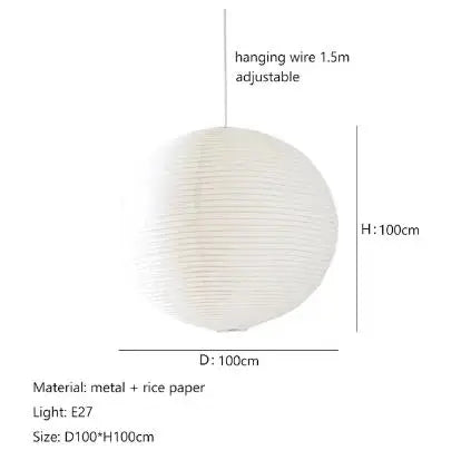 Akari Rice Paper Pendant Lights - Handwoven LED Hanging Lamp for Home Décor