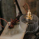 Clear Glass LED Pendant Light Fixture with Copper Socket for Modern Home Decor