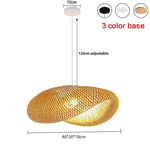 Bamboo Wave Pendant Lights - Handmade Rattan Shade for Indoor House Lighting