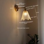 Vintage LED Wall Light Glass Copper Applique Da Parete
