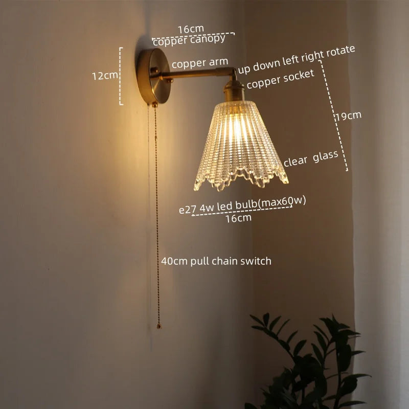 LED Wall Lamps: Nordic Modern Design with Pull Chain Switch for Bedroom, Restaurant, Bathroom