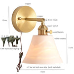 Ceramic LED Wall Sconce Light with Pull Chain Switch
