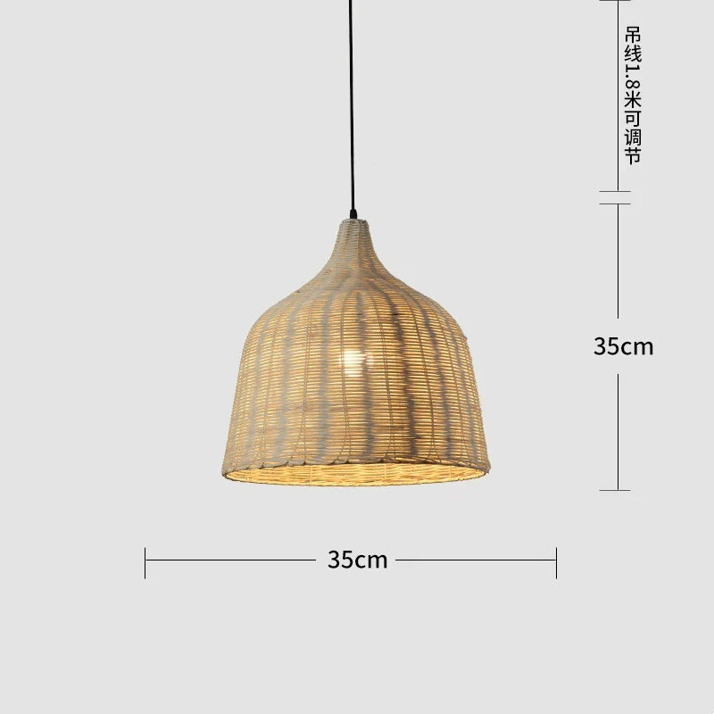 Rattan Wicker Pendant Light Chandelier Ceiling Lamp
