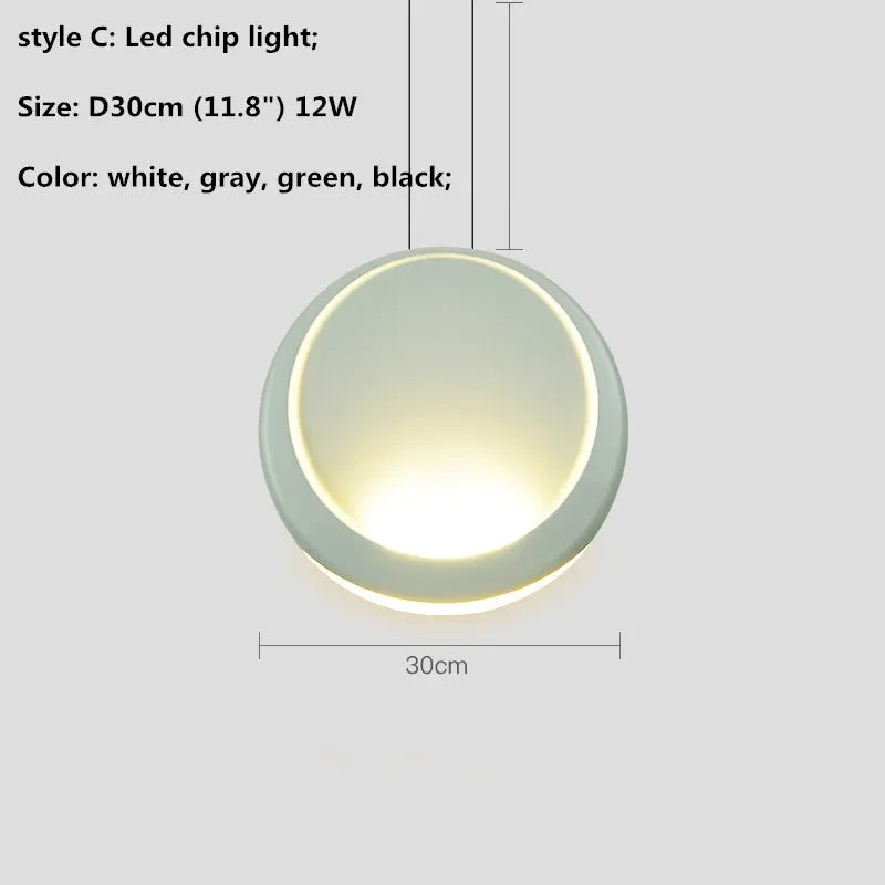 Nordic Bar Modern LED Pendant Light Resin Lustre Dining Room Hanging Lamp