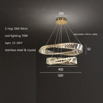 Luxury Gold Crystal Pendant Lights Dimmable LED Modern Living Room Fixture
