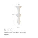 Japanese Cotton Paper Pendant Lamp Wabi Sabi Chandelier with E27 Bulb