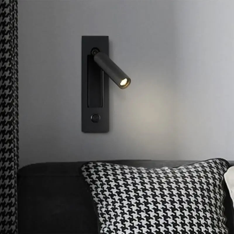 Square Gold & Black Bedroom Wall Light for Reading, Living Room Background