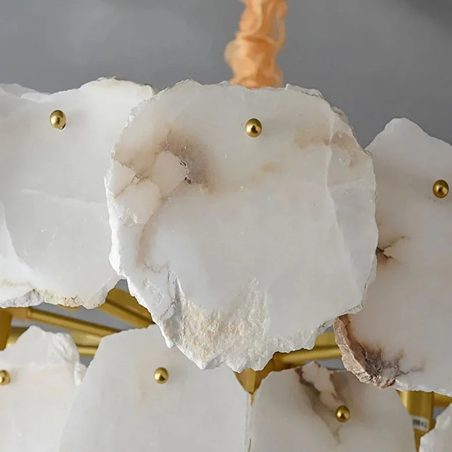 3-Tier Natural Marble Modern Chandelier