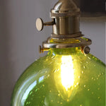 Bubble Glass Ball LED Pendant Lamp with Copper Knob Switch - Nordic Modern Home Decor