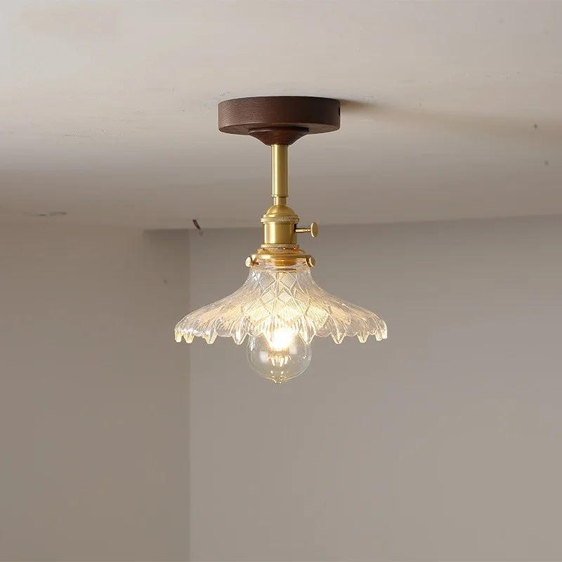 Yellow Glass LED Ceiling Lamp - Modern Nordic Style Lighting Fixtures