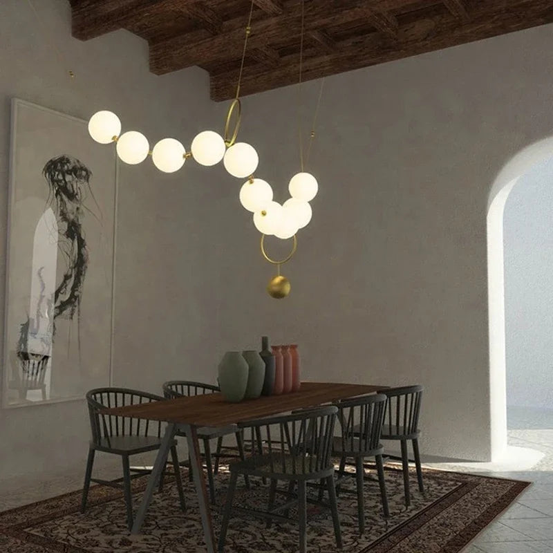 Glass Ball Pendant Chandelier: Nordic Luxury Ceiling Light