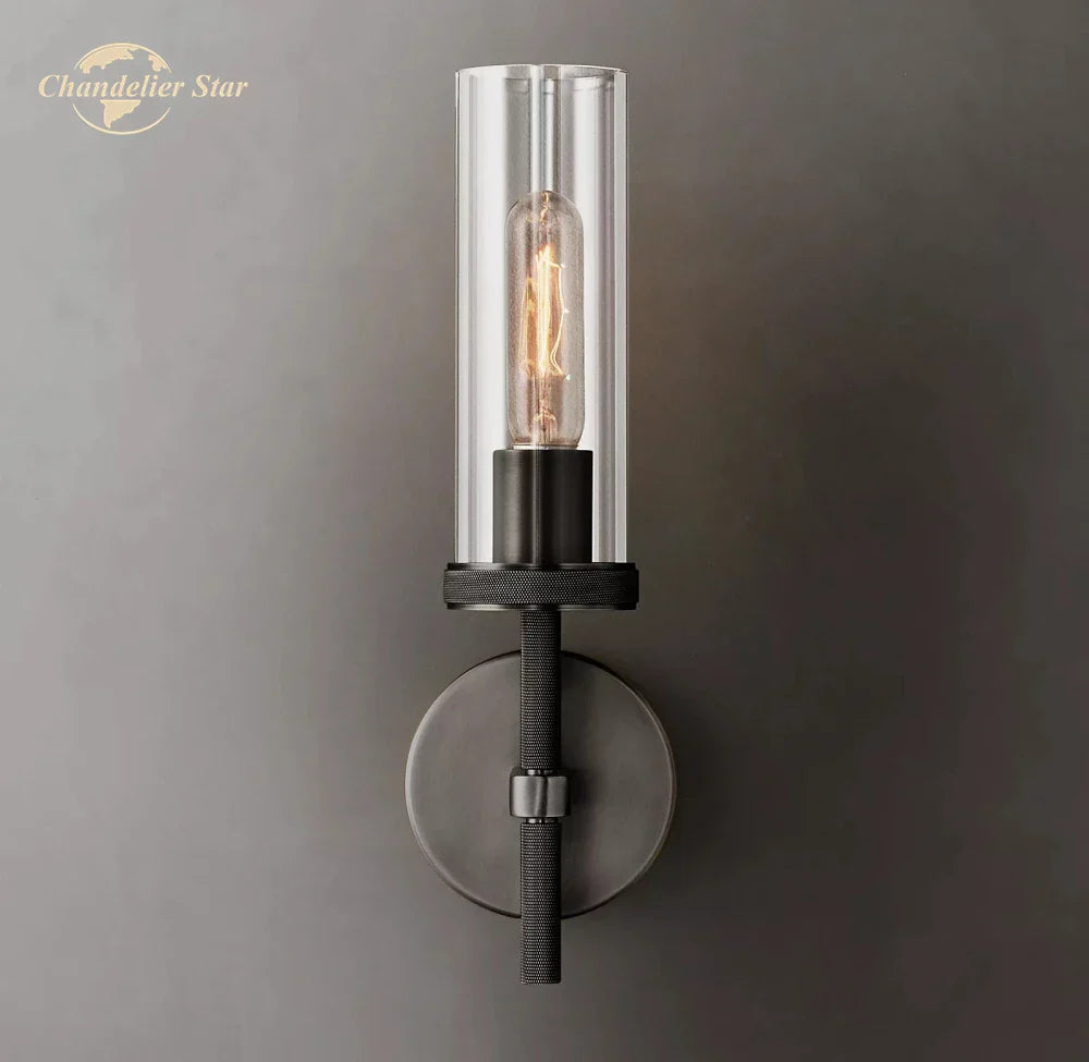LED Glass Wall Sconce: Modern Knurled Indoor Light for Bedroom, Bathroom, Living Room