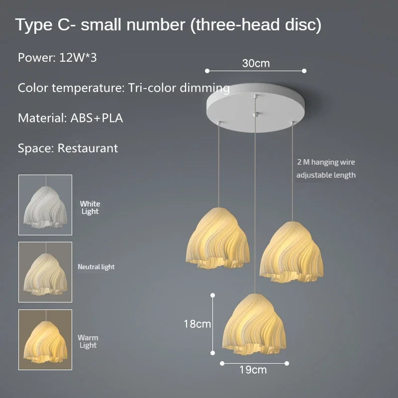 Modern 3D Printing Ceiling Chandelier for Home Dining Room Bedroom Decor