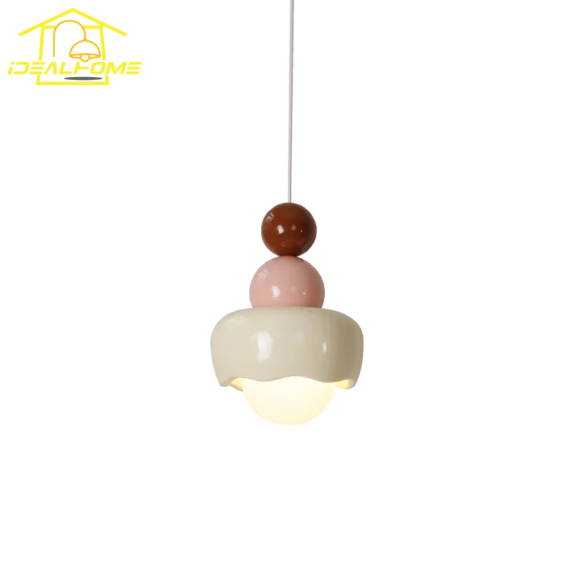 Cream Wind Resin/Glass Pendant Lights: Modern LED E27 Hanging Lamp for Bedroom, Bar, Kids Room