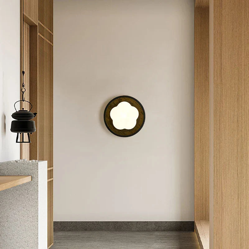 Afralia™ Pumpkin LED Wall Lamp Modern Black Travertine Living Room Stair Light