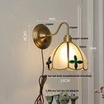 Glass Brass Wall Sconce LED Light Fixture for Dining Living Room Bathroom Mirror