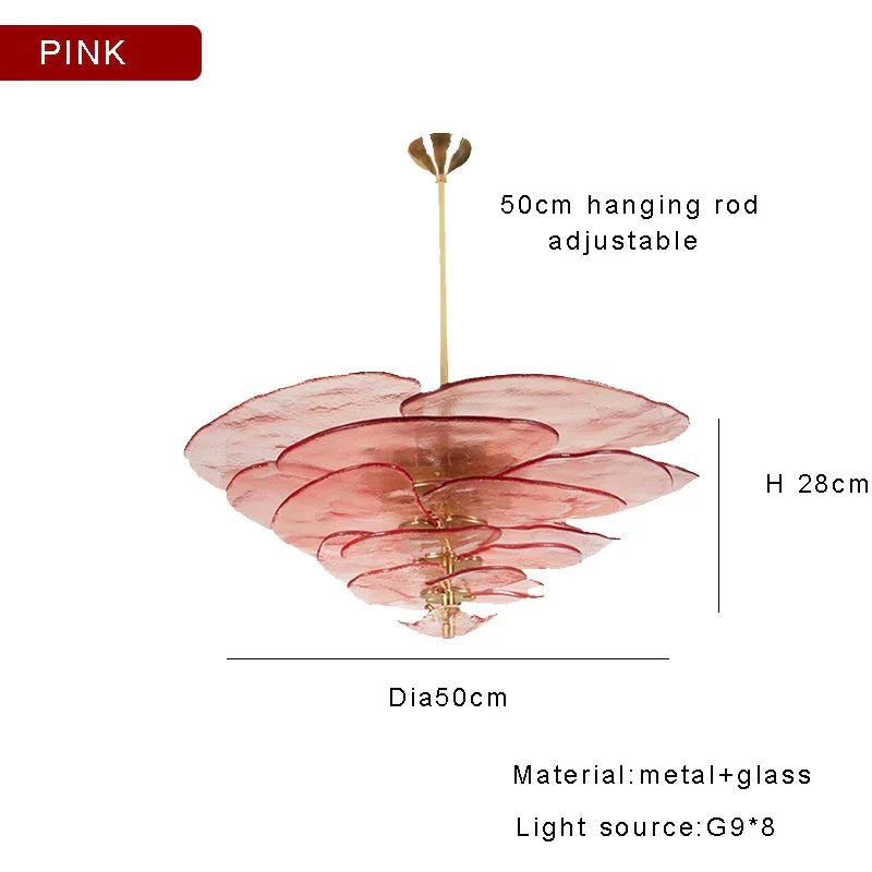 Amber Glass Ceiling Chandelier for Elegant Living Room Decor.