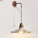 Afralia™ Loft Wood LED Wall Light with Pull Chain Switch for Home Decor