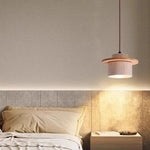 Yellow Travertine Stone LED Pendant Light for Bedside Living Room Decor