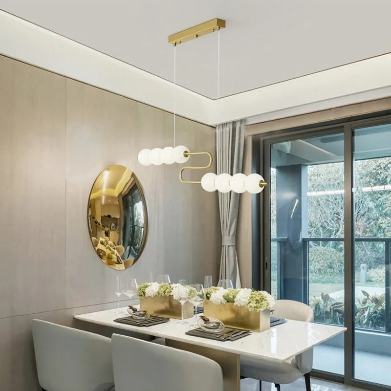 Love Gold Chrome Chandelier LED Suspension Lighting for Dinning Room