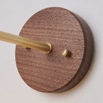 Walnut Wood LED Wall Sconce with Pull Chain Switch for Home Lighting