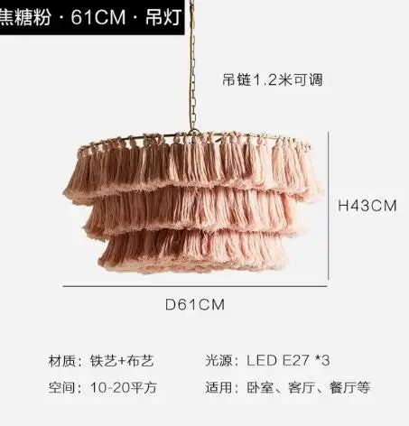 Fela Tassel Chandelier: Bohemian Chain Tiered Suspension Light for Living Room & Shop