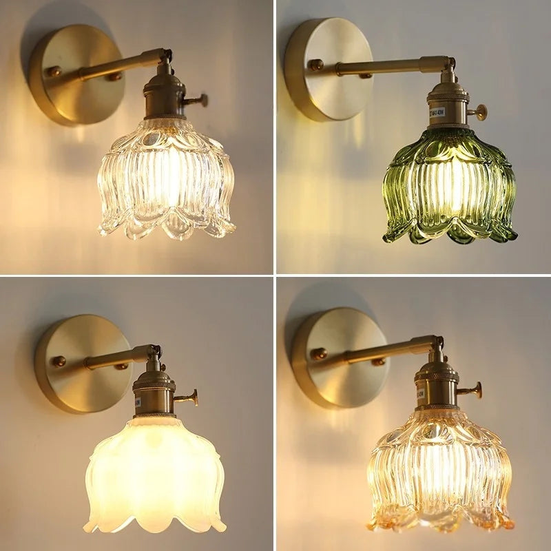 Modern Copper LED Wall Light with Rotate Feature & Pull Chain Switch