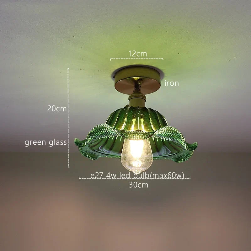 Green Stripe Glass Pendant Lamp Fixture for Home Decor & Kitchen Lighting