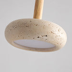 Travertine Stone Art Pendant Chandelier LED Light for Bedroom Bedside