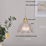 Afralia™ LED Walnut Wood Pendant Light Clear Glass Copper Switch Decor