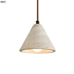 Wabi Sabi Yellow Travertine Conical Stone LED Pendant Lamp for Kitchen House
