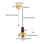 Modern Wood Copper LED Wall Sconce for Living Room Corridor Bar Bathroom