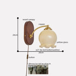 LED Japanese Style Wall Lights Copper Wood Bedside Lamp for Home Bedroom
