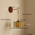 Adjustable LED Wall Lamp Sconce Copper Wood Glass Stair Light