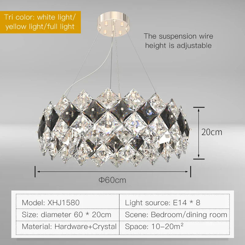 Crystal Chandelier: Postmodern Luxury Pendant for Living Room, Bedroom, and Restaurant