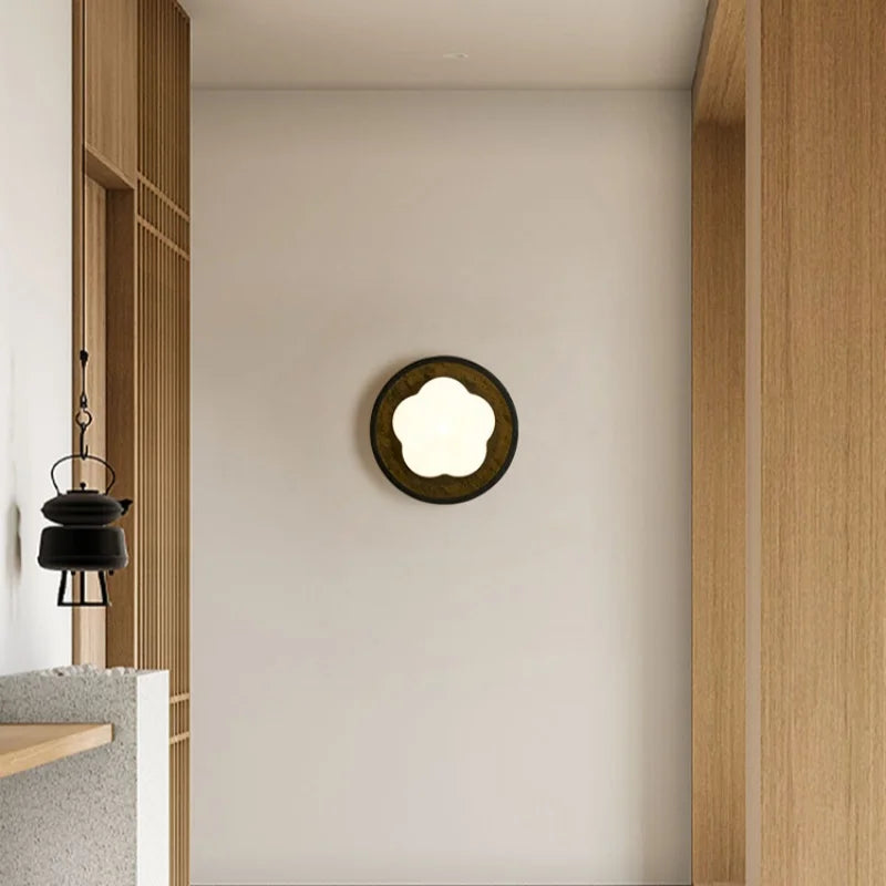 Black Travertine LED Wall Lights Modern Home Decoration Bedside Lamps