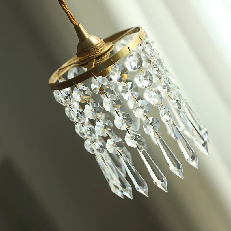 Crystal Brass LED Pendant Light: Modern Nordic Style, Adjustable Wire, E14 Fixture