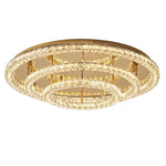 Afralia™ Modern Luxury Dimmable Crystal Chandelier Round Steel LED Ceiling Light