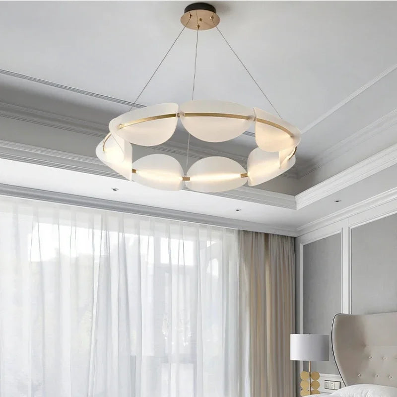 Scandinavia Ring Pendant Acrylic Chandelier Ceiling Light for Living Dining Room