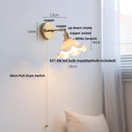 Ceramic LED Wall Lights with Pull Chain Switch for Bathroom Mirror