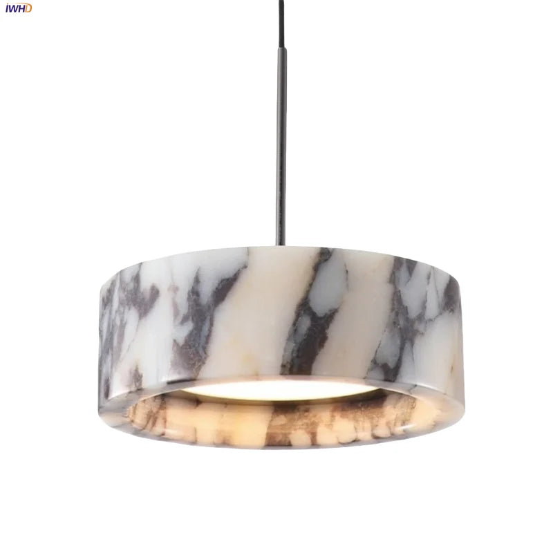Afralia™ Vintage LED Pendant Lamp Bulgari Stone Luxury Hanging Light Fixtures