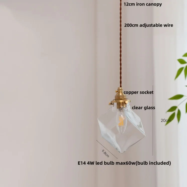 White Glass LED Pendant Lamp Nordic Modern Copper Socket Hanging Lights