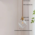 Afralia™ White Glass LED Pendant Lamp Modern Copper Socket Hanging Light