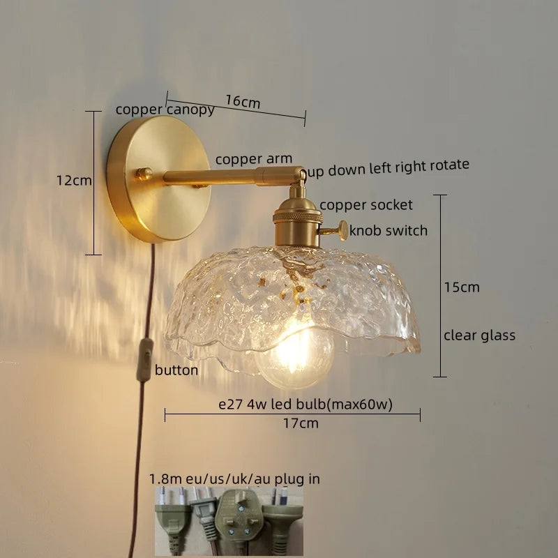 Green Glass LED Wall Lamps - Modern Home Decor Applique Murale