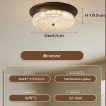 Retro Bronze Glass Ceiling Lamp for Bedroom Living Room Decor